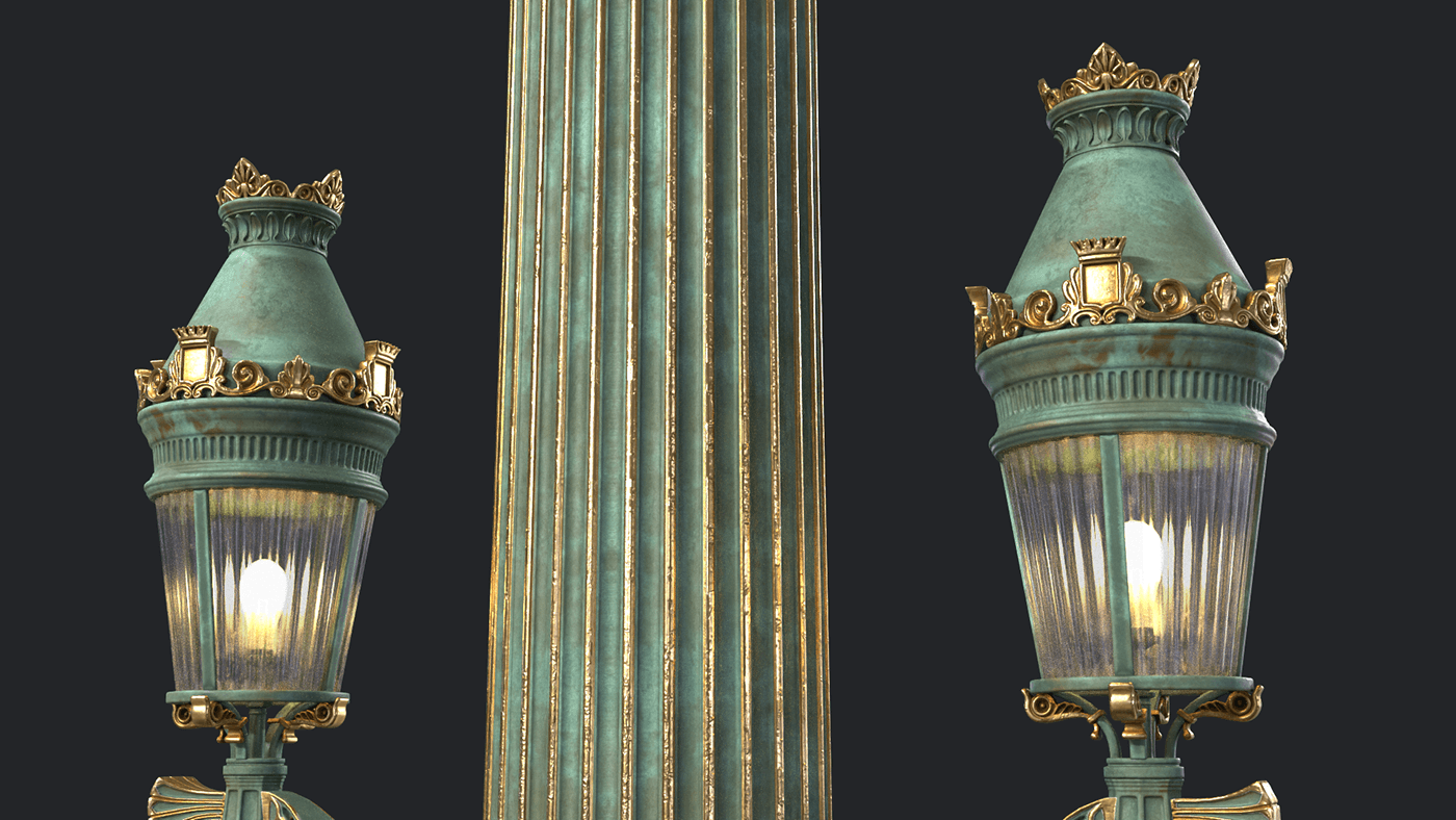 street lamp Lamp illumination 3D Render 3ds max architecture visualization Columna Rostrata wall street light