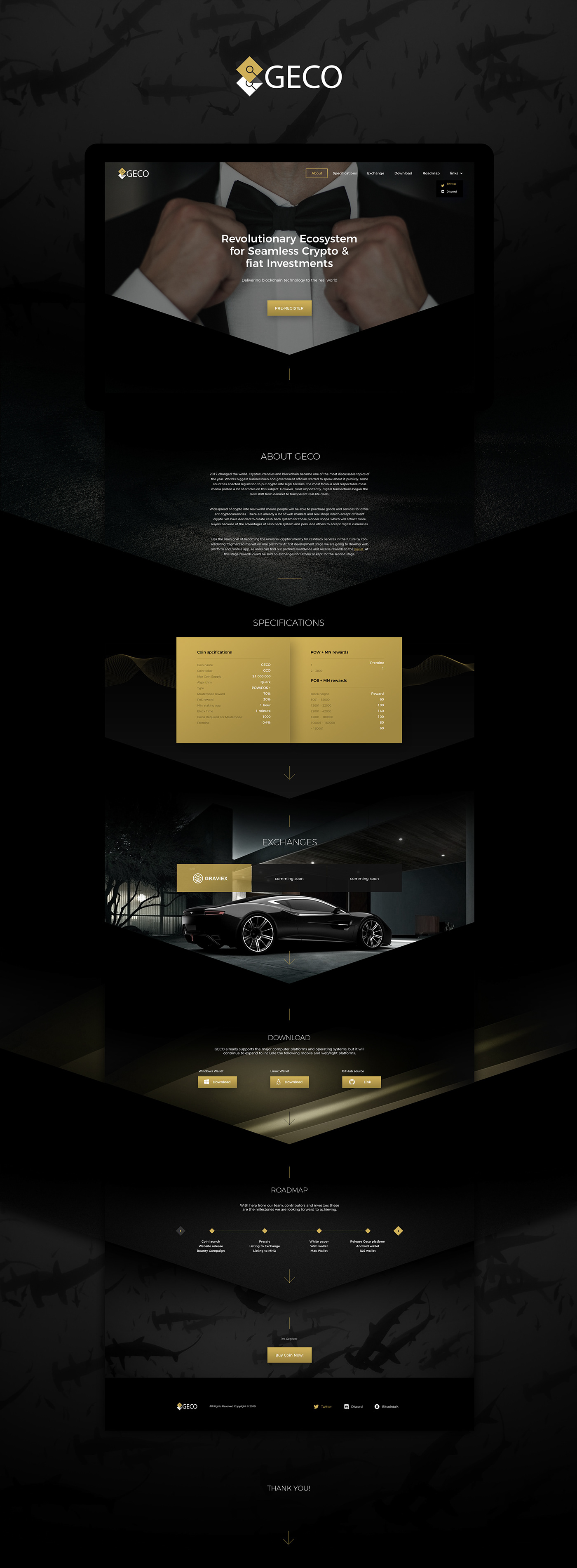 landing page landing page design Web Design  web site crypto Crypto design coin crypto coins Ico blockchain Web landing Technology Investment currency exchange download Platform ecosystem Startup cryptocurrency finance trade creative crypto trade btc UI ux mobile Adaptive token dark luxury gold rich