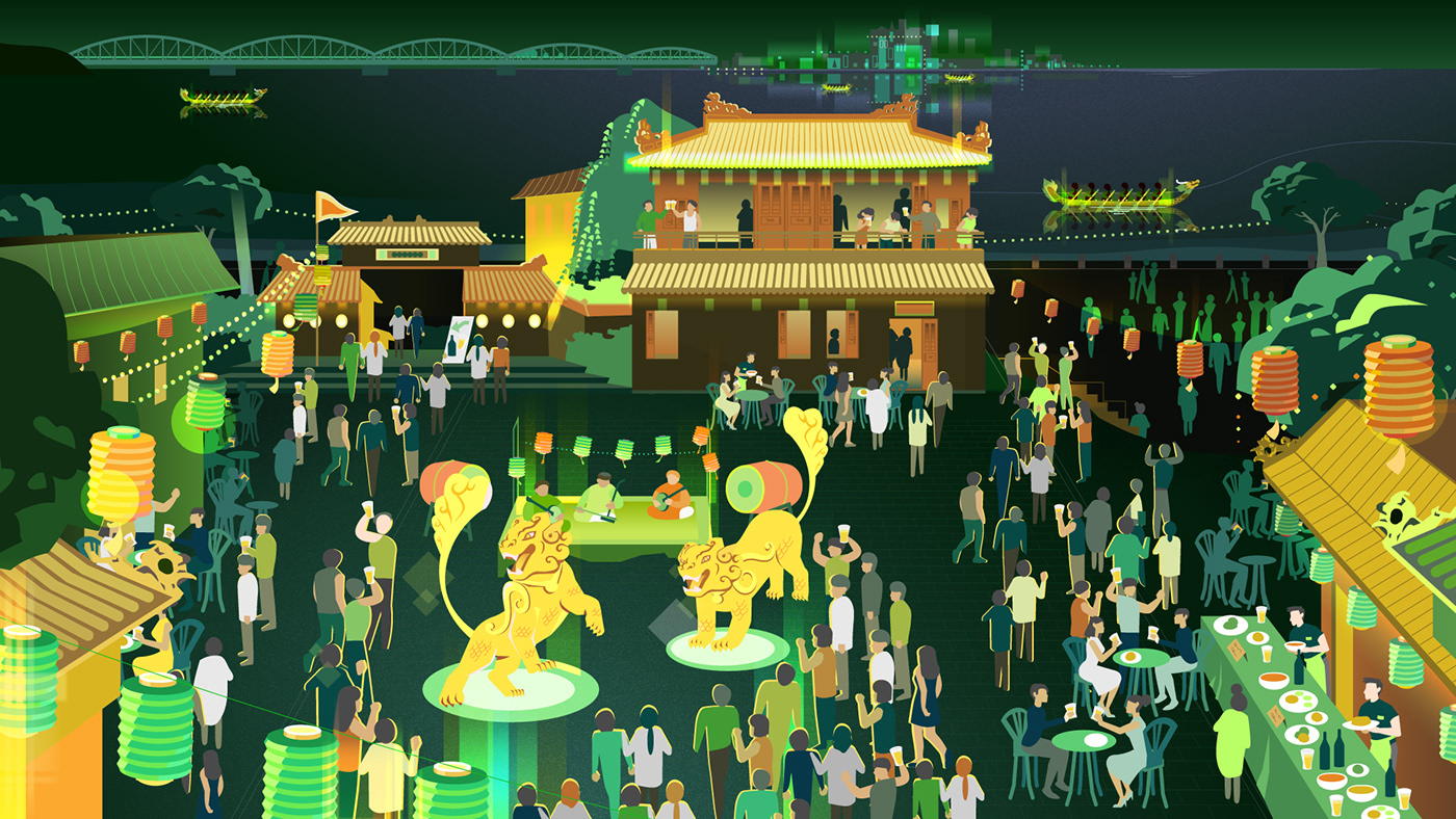 animated gif animation  Asian Festival beer Beer animation celebration festival journey man vietnam