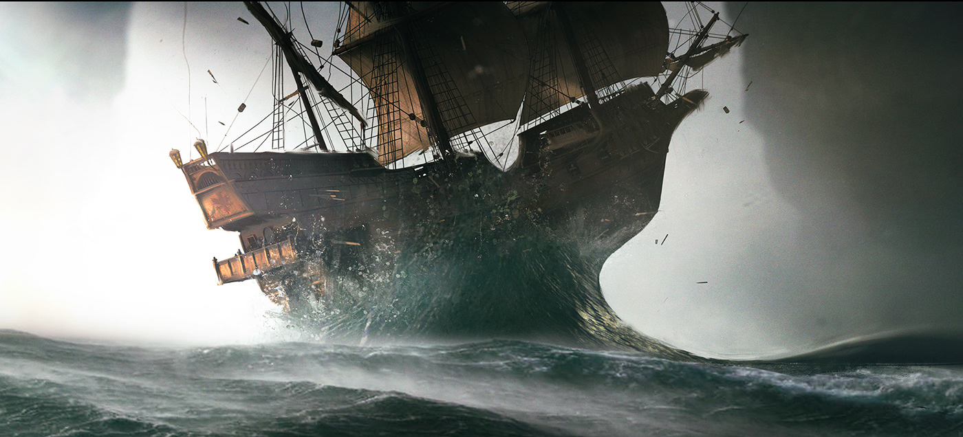 story art design Film   key-art CGI pirate dark exploration discovery
