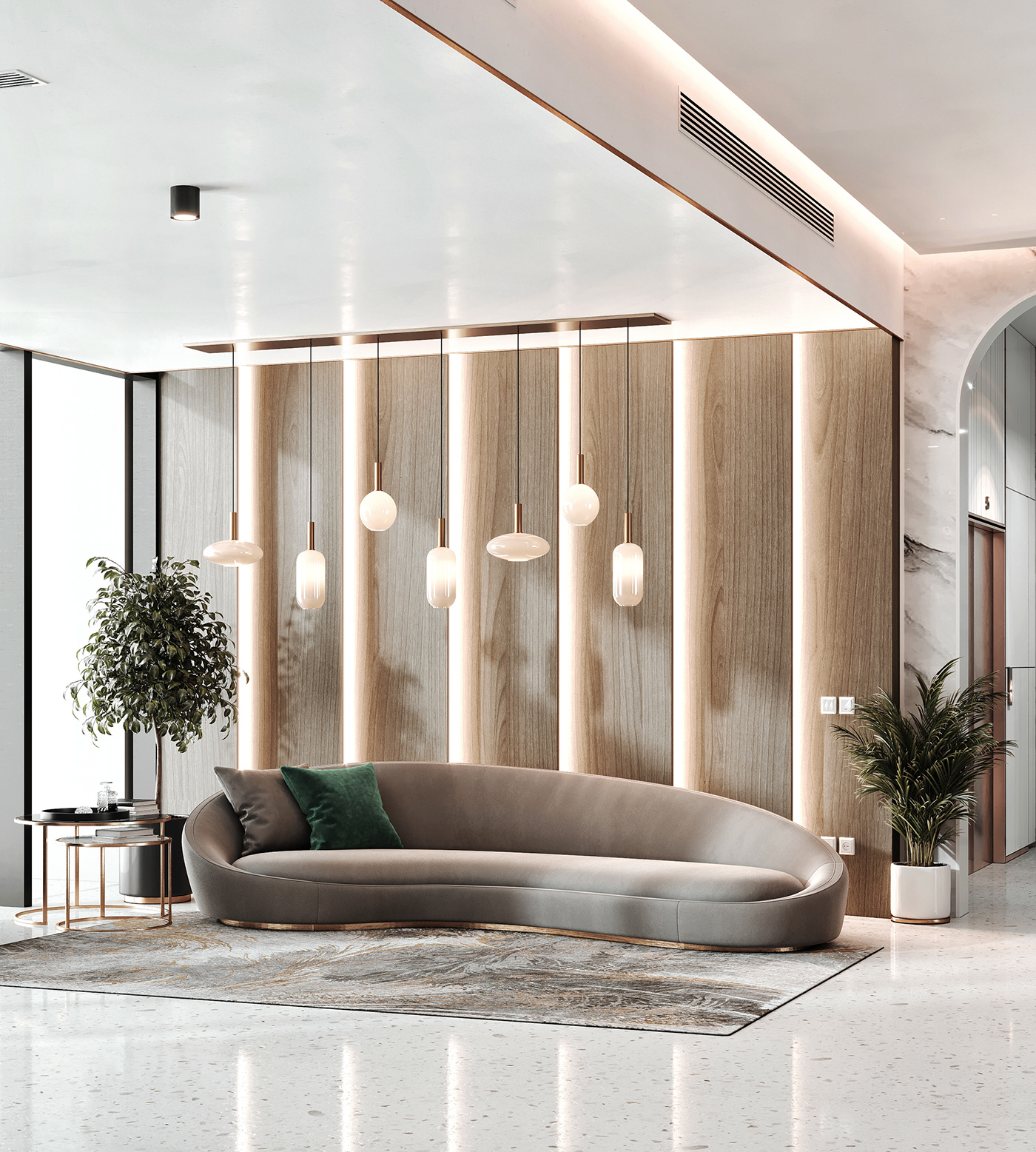beauty clinic commercial design Interior interior design  Lobby reception