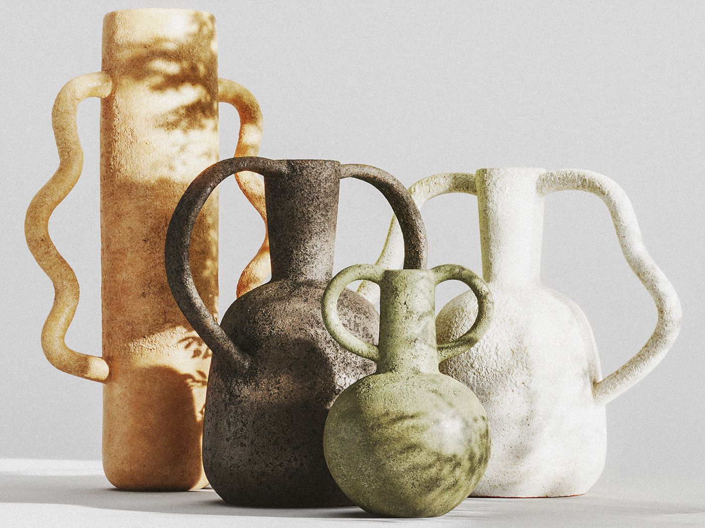 3D model 3d product ceramic cgtrader handles teracotta Turbosquid Vase vases zara
