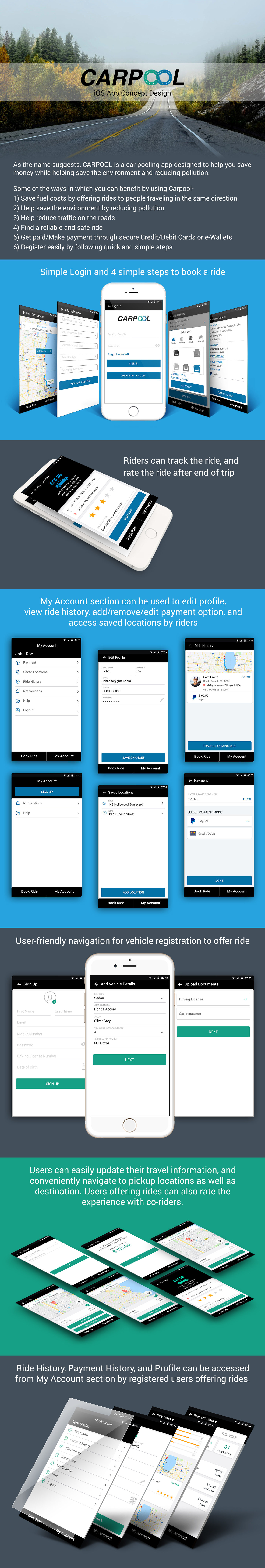 iOS App Carpooling App UI/UX app design sketch Adobe Photoshop Mobile app Mobile Application Taxi Application
