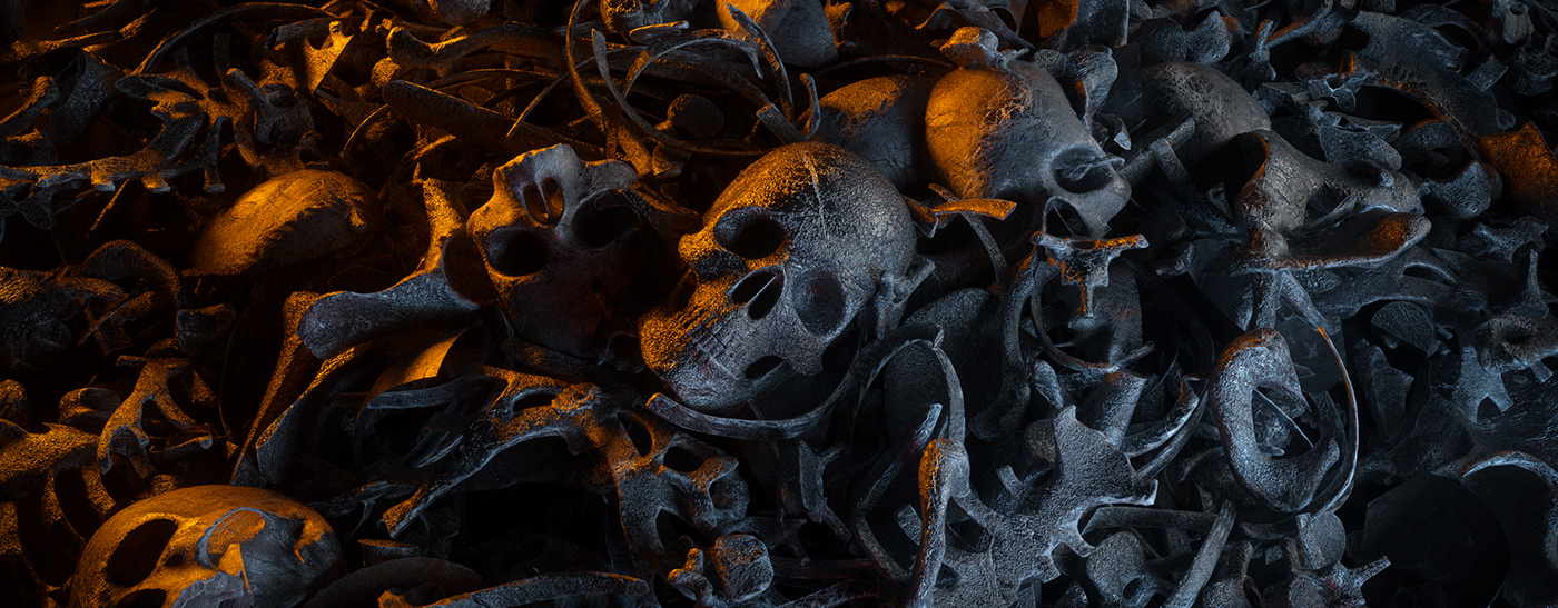 3D c4d diablo obsidian skeleton skull
