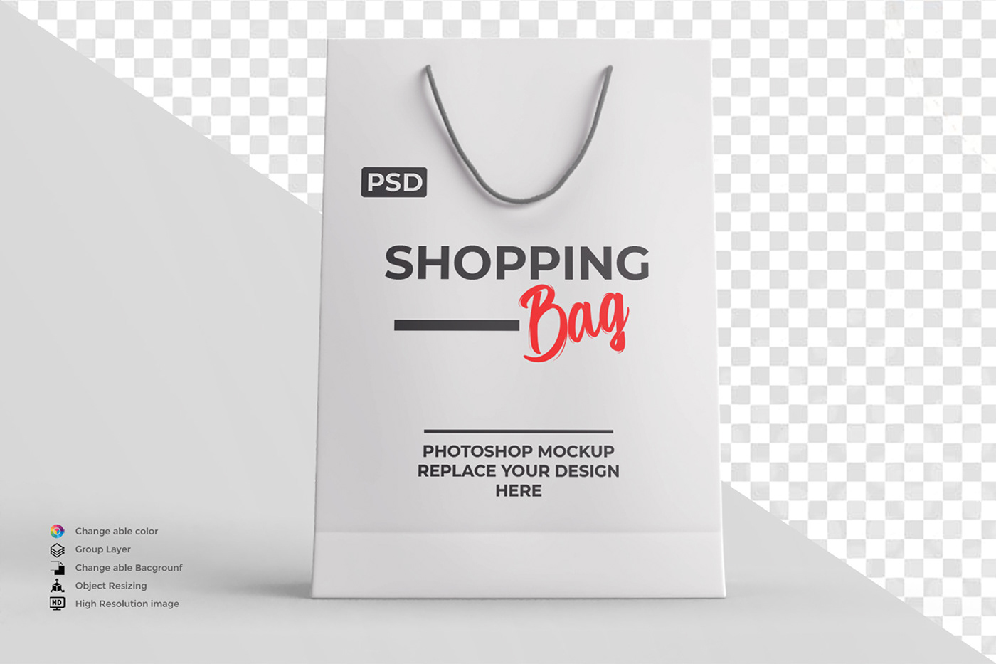 bag editable Mockup psd Shopping shopping bag