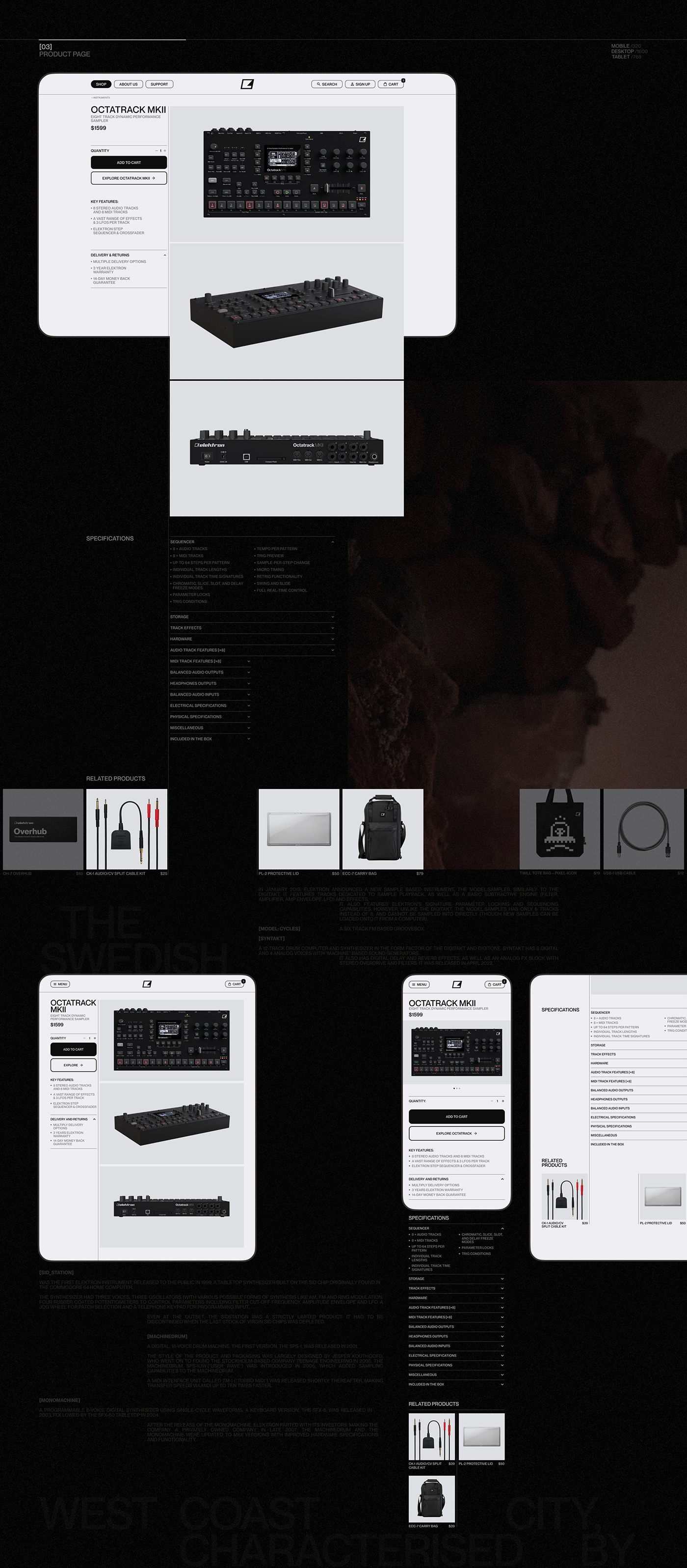 Web Design  e-commerce online store UI/UX Figma music store Interface typography   graphic design  Interaction design 
