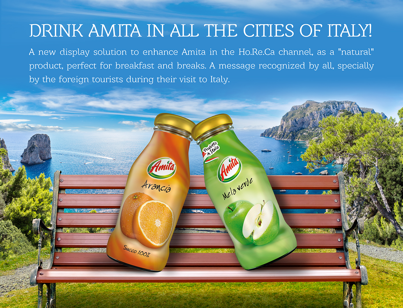 amita juice Italy drink art Display natural venezia milano roma torino