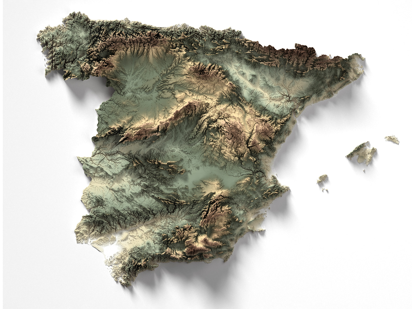 3d cartography 3D Relief ArtData dataviz elevation data Fine Art Print GIS maps prints travel art