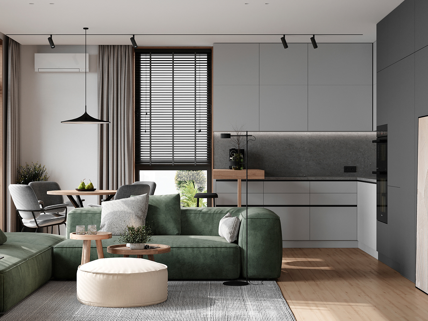 3D CGI Interior interior design  kitchen living room visualization визуализация дизайн интерьера интерьер