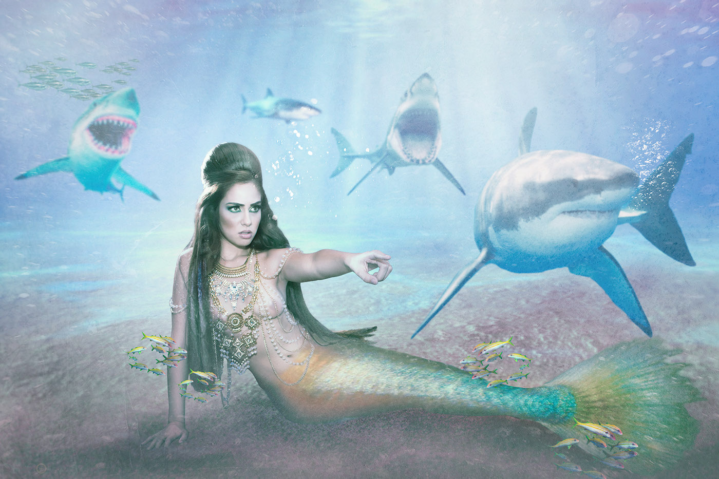 sirena mermaid ARIEL disney redhair photoshoot sea Sun shark fantasy
