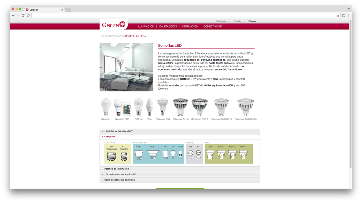 Web html5 css3 Filezilla corporativa Iluminación calefacción ventilacion sliders jquery