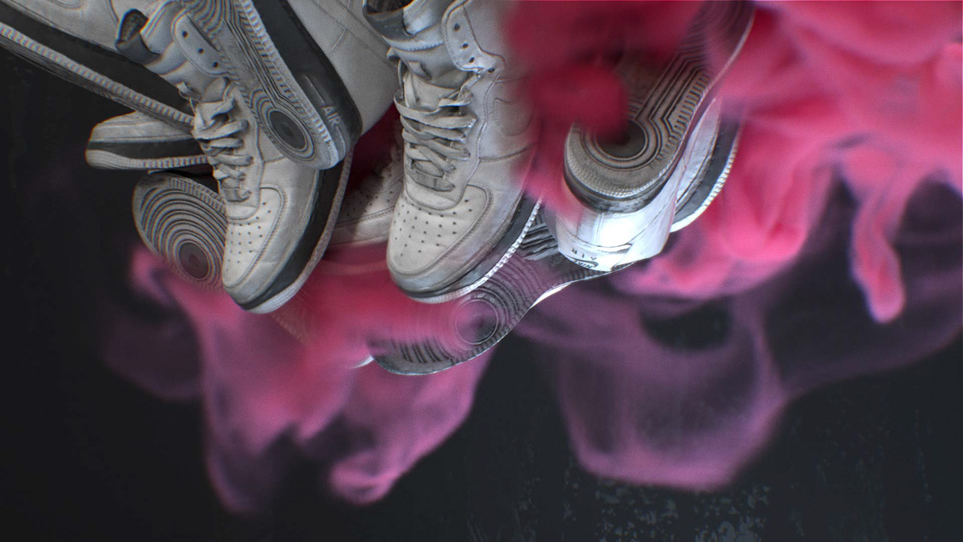 Liquid Nike shoe shoes smoke
