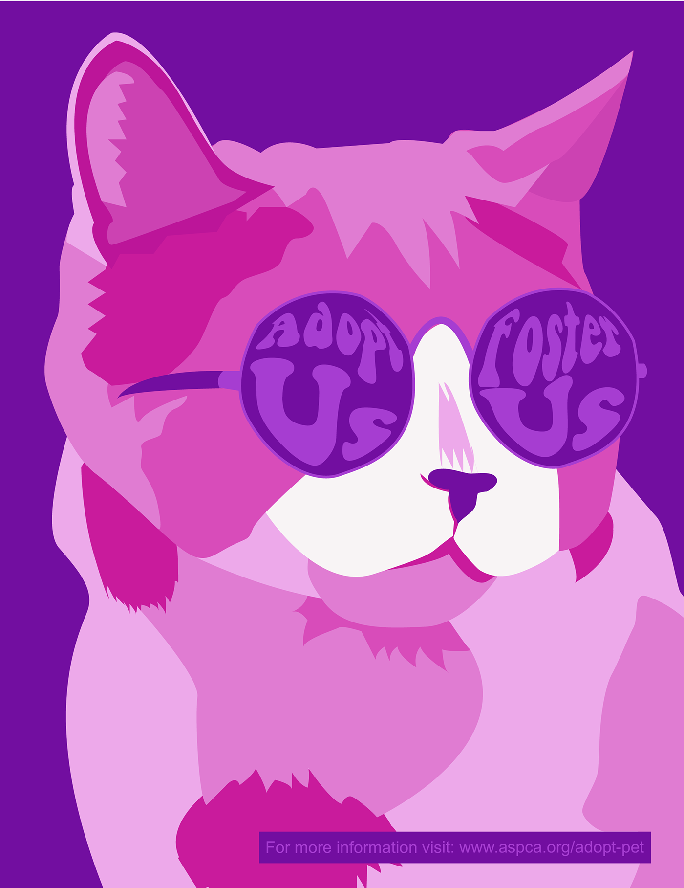 adoption aspca campaign Cat design Fostering illustration design Pop Art
