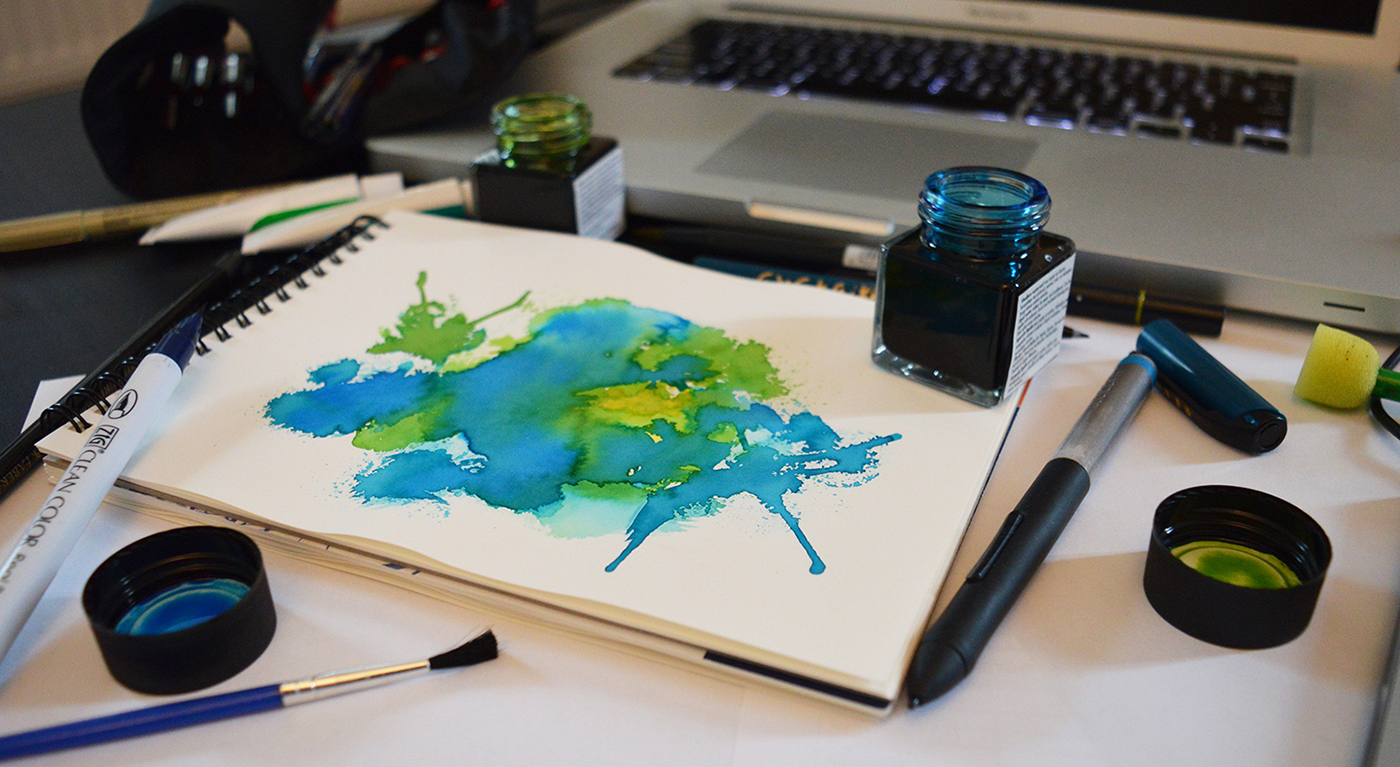 lettering Calligraphy   HAND LETTERING watercolor earth planet brushpen abstract type Drawing 