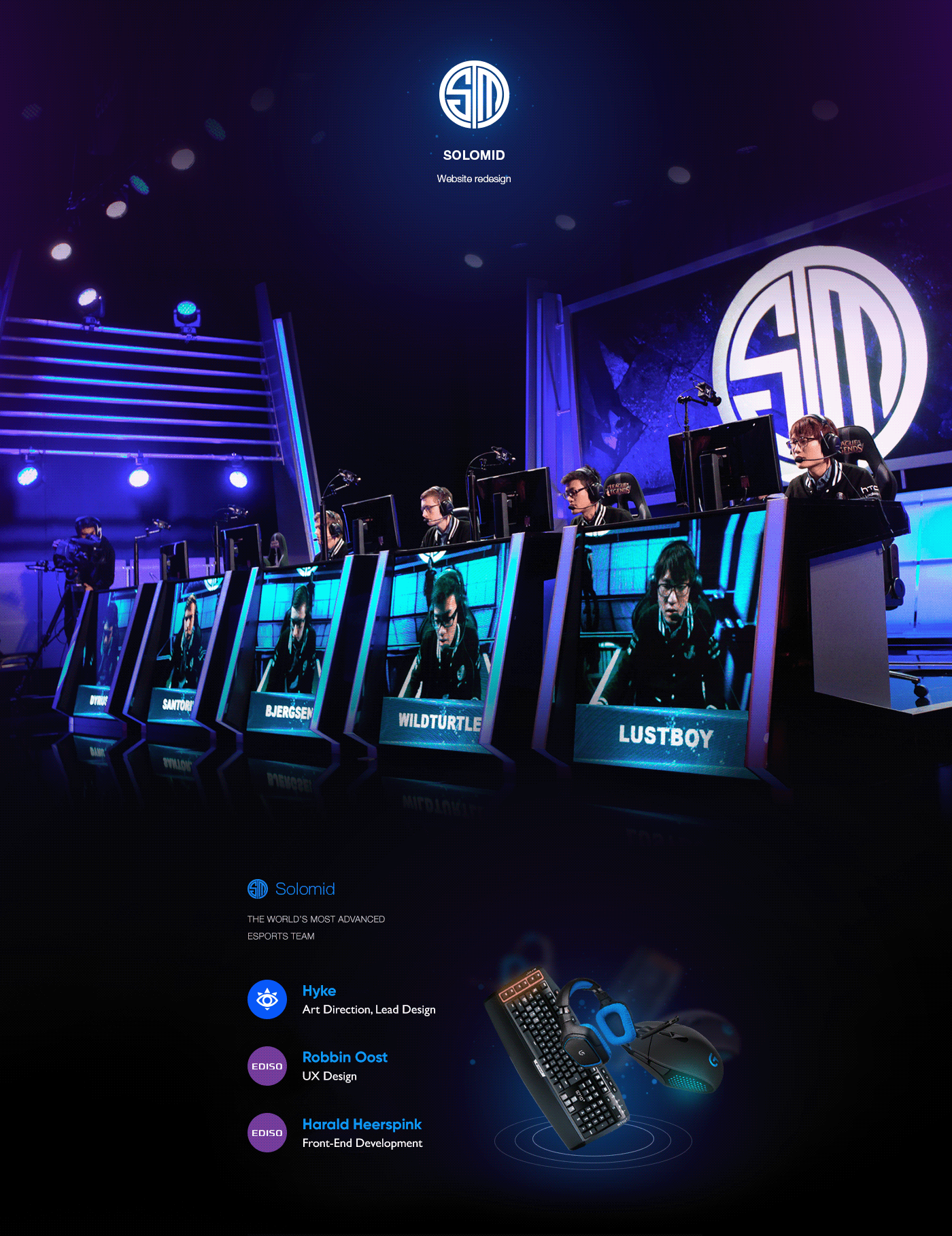 SoloMid minimalistic Responsive redesign tsm lcs esports ProTeam guidance league of legends RIOT GAMES Logitech htc Hearthstone Streaming