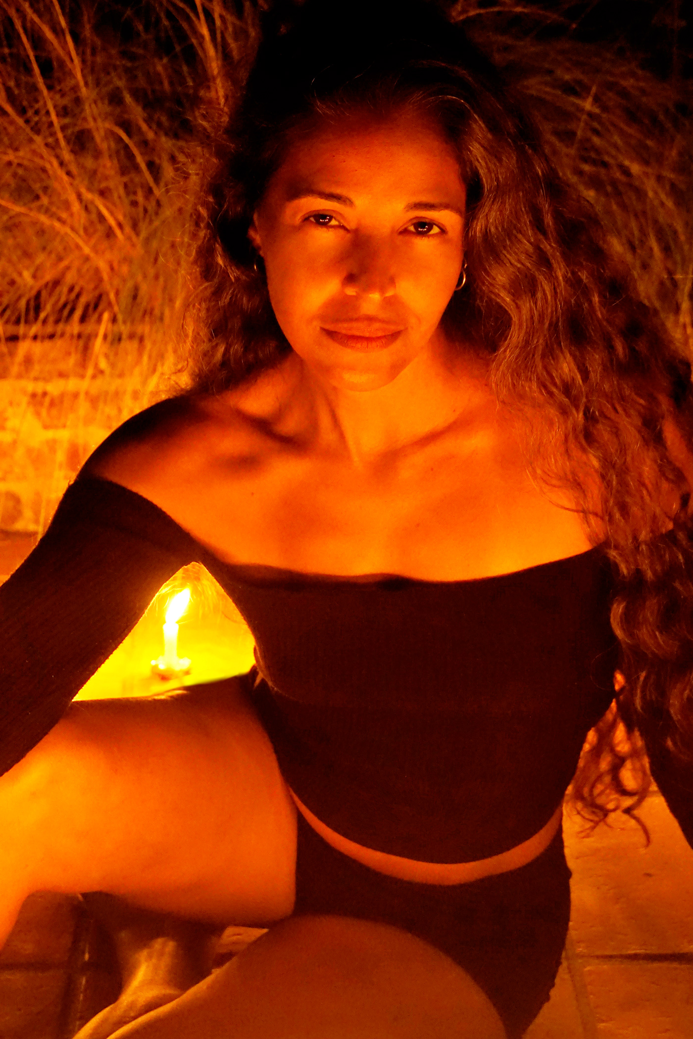 candle woman portrait model beauty Photography  night light