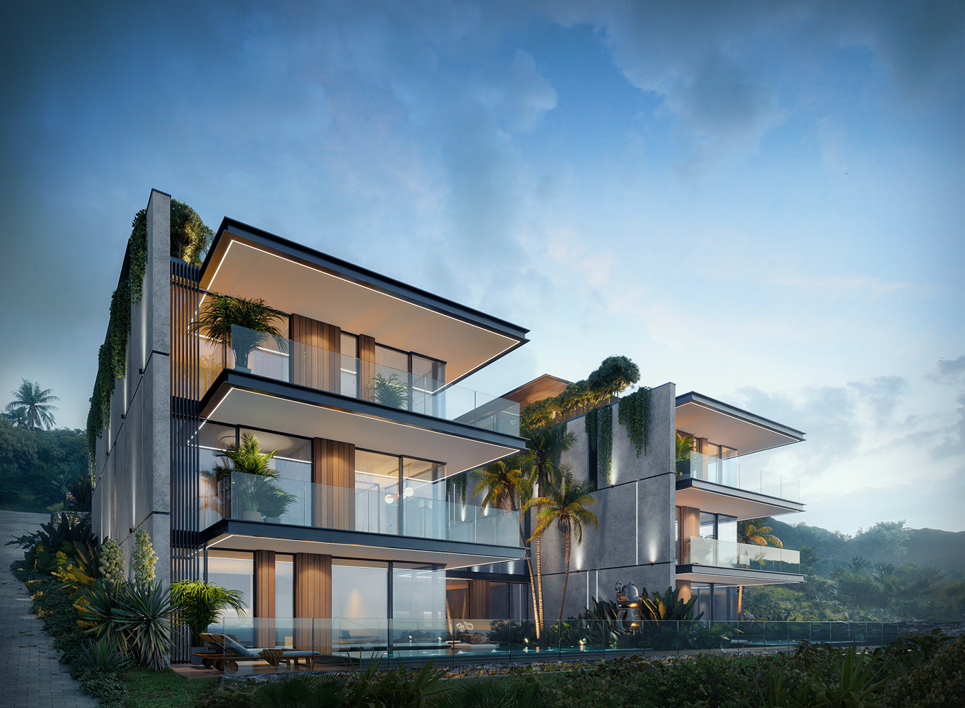 architecture visualization Render modern archviz corona exterior 3ds max hotel CGI