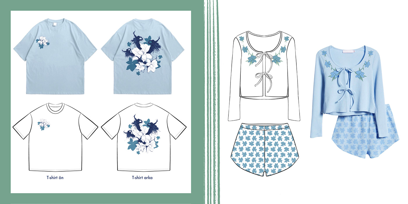 Collection pattern Fashion  pattern design  textile print design  brochure design underwater baskı tasarımı