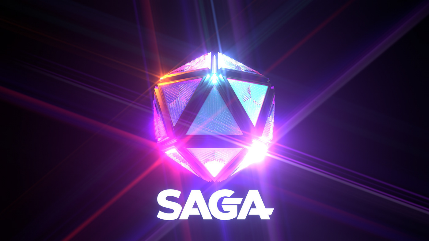3D geometry icosahedron key visual light logo shapes music
