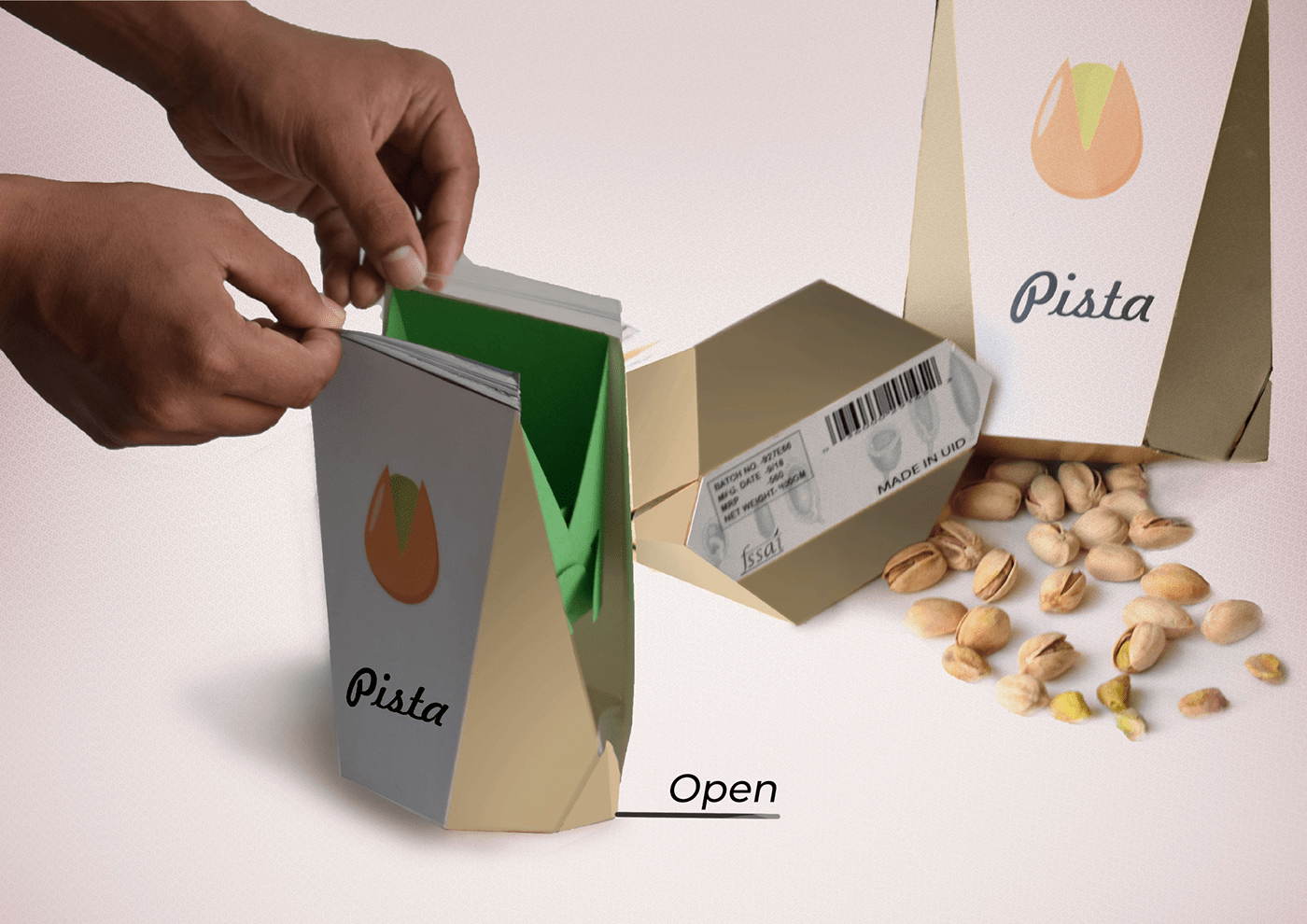 Packaging pistachios pista package packing dryfruits design graphics product self serve