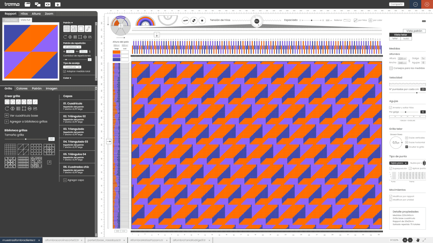 design pattern trama Software design programa diseño gráfico Gabriele fadu graphic design  Alfombra