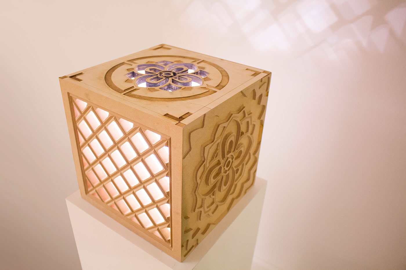 cnc laser cut lighting Lamp box design decor wood lightbox SAIC 10x10