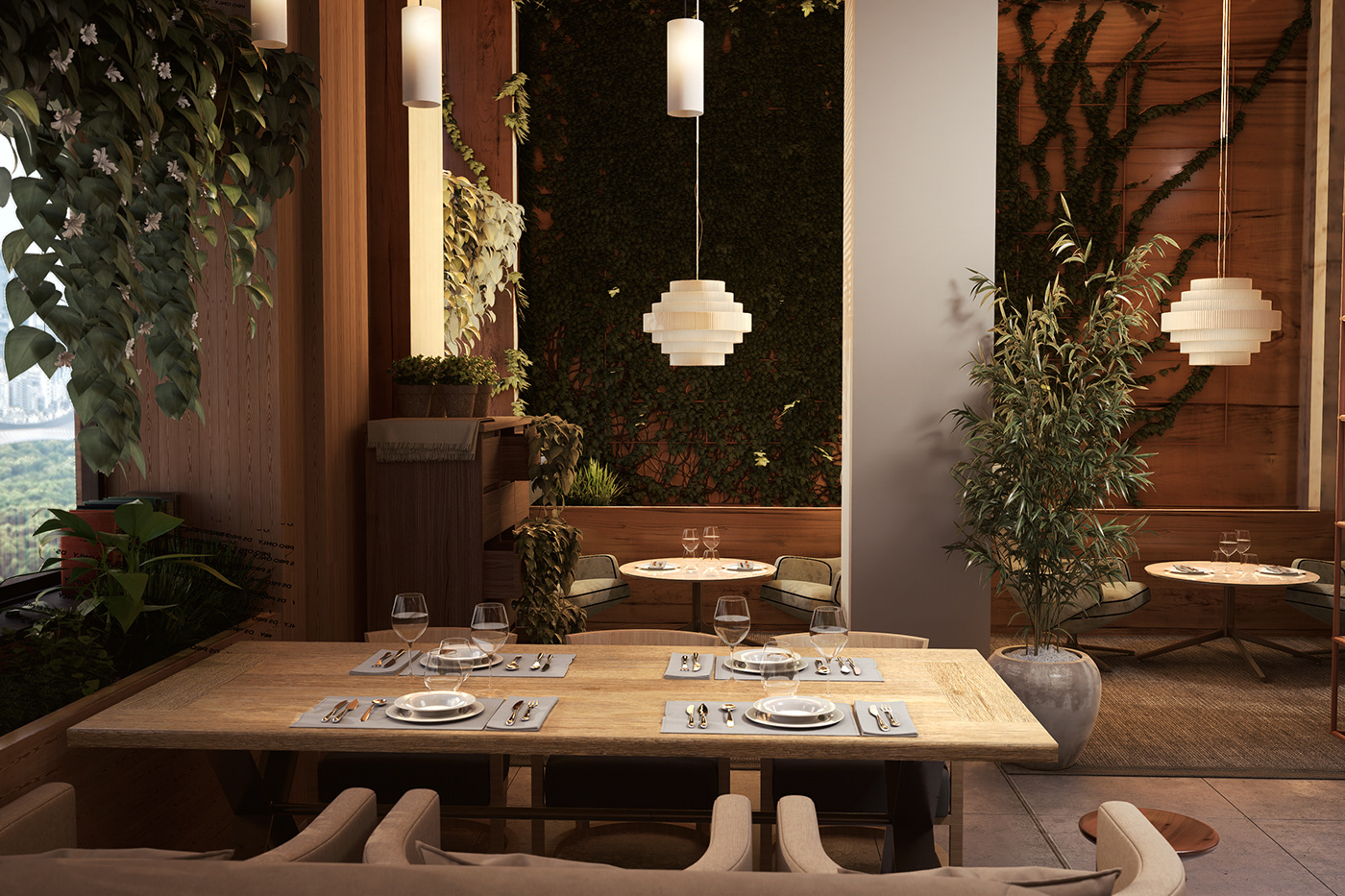 interior design  architecture restaurant 3D D5 Render visualization