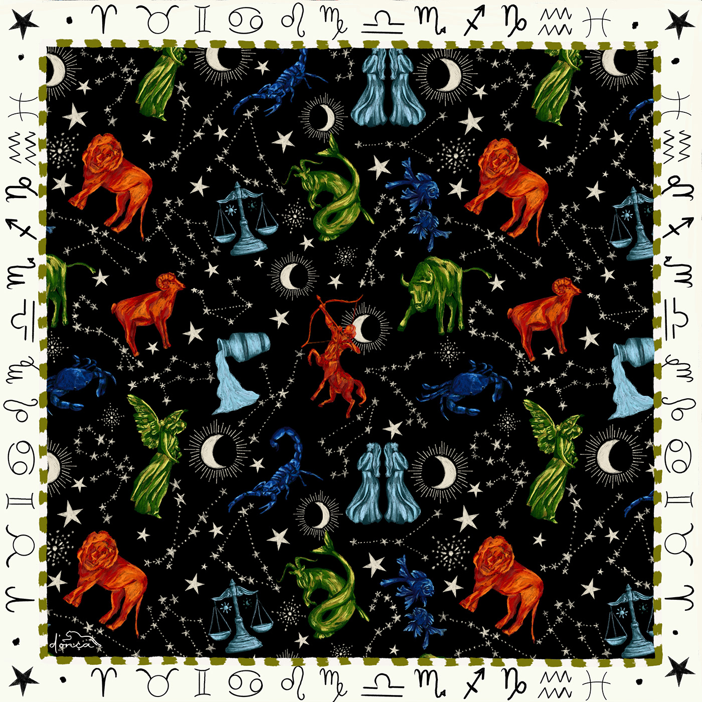 signos astrologia moda praia Estampa Estamparia pattern textile design  Design de Estampas pareo zodiaco