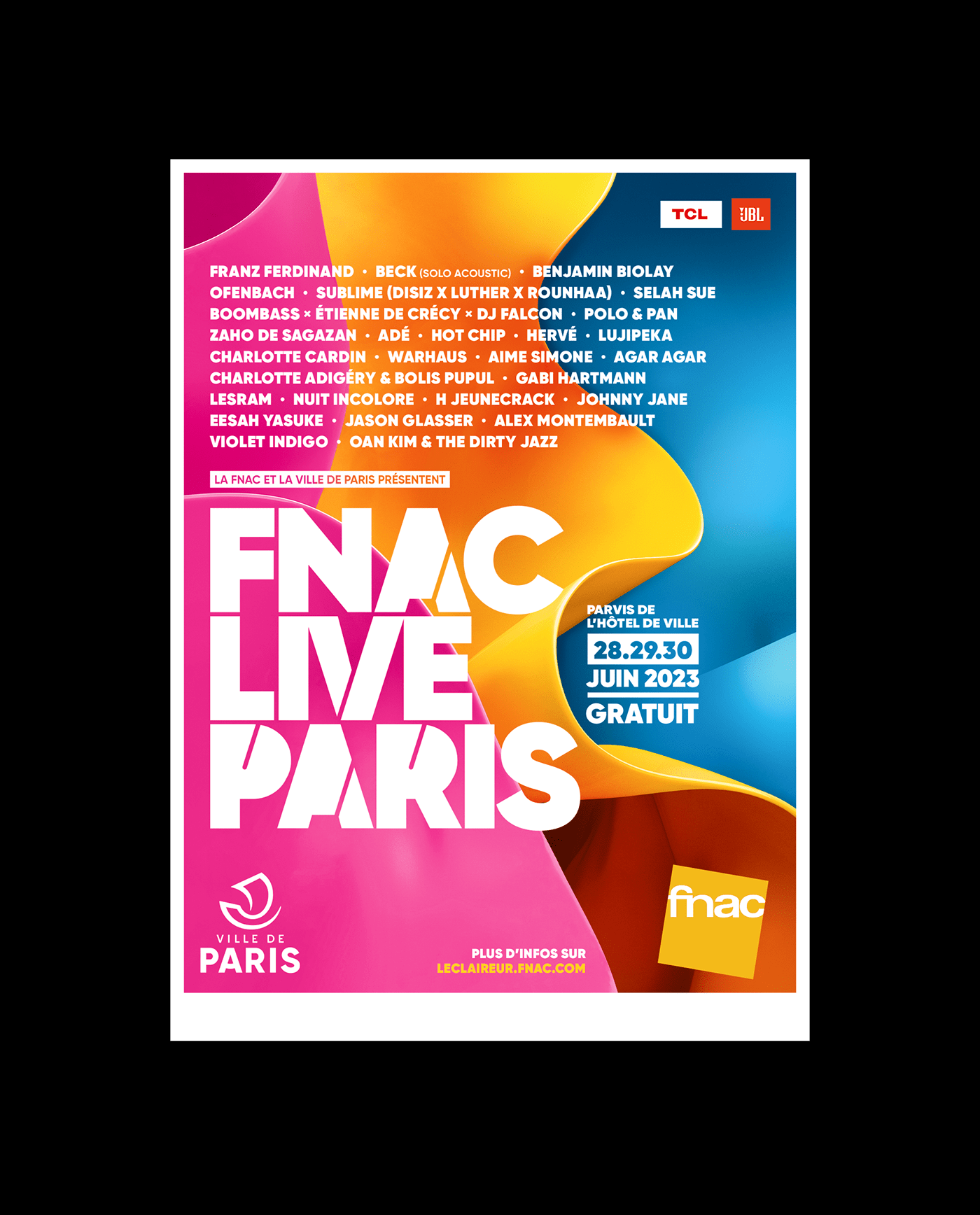 poster brand identity fnac festival Music Festival music festival poster 3D colorful