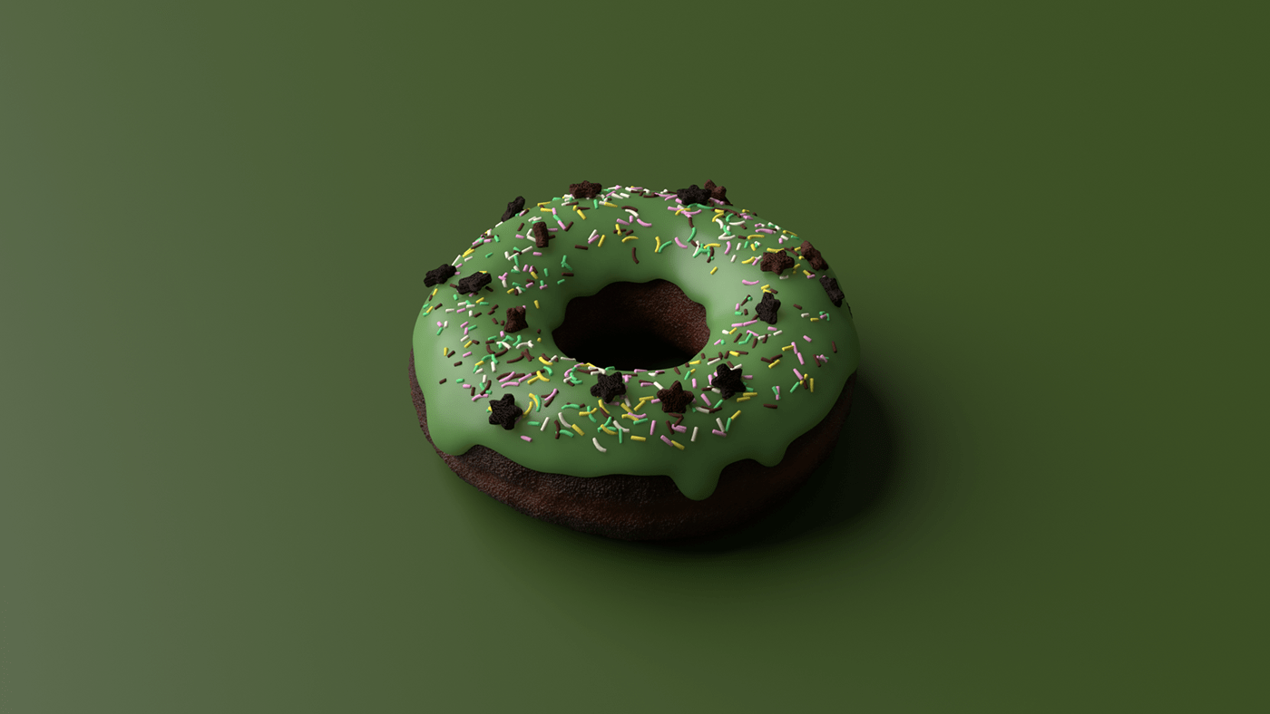 3D 3d modeling blender Coffee donut Food 
