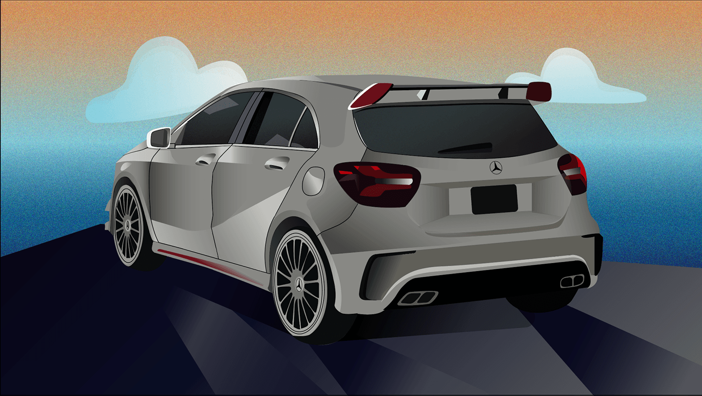 ILLUSTRATION  Drawing  artwork car mercedes Benz illustrations Digital Art  adobe illustrator