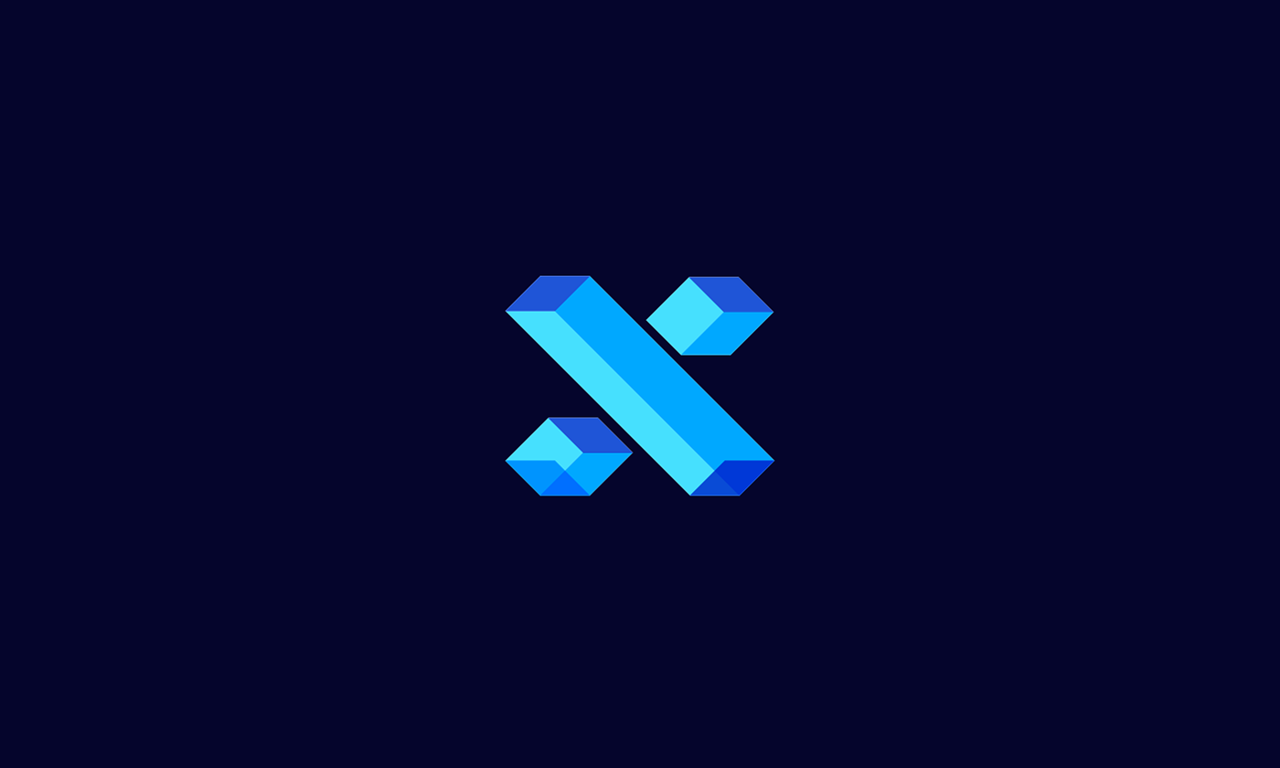 logo Logotype Logo Design blue teal monogram iconography icon design  X logo lettermark
