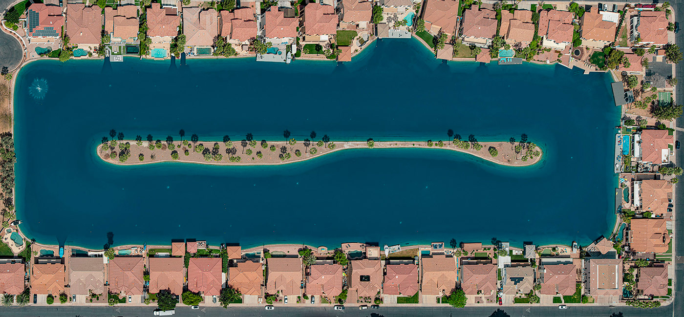 Aerial architecture arizona circular city cityscape Phoenix retirement Sun City Urban