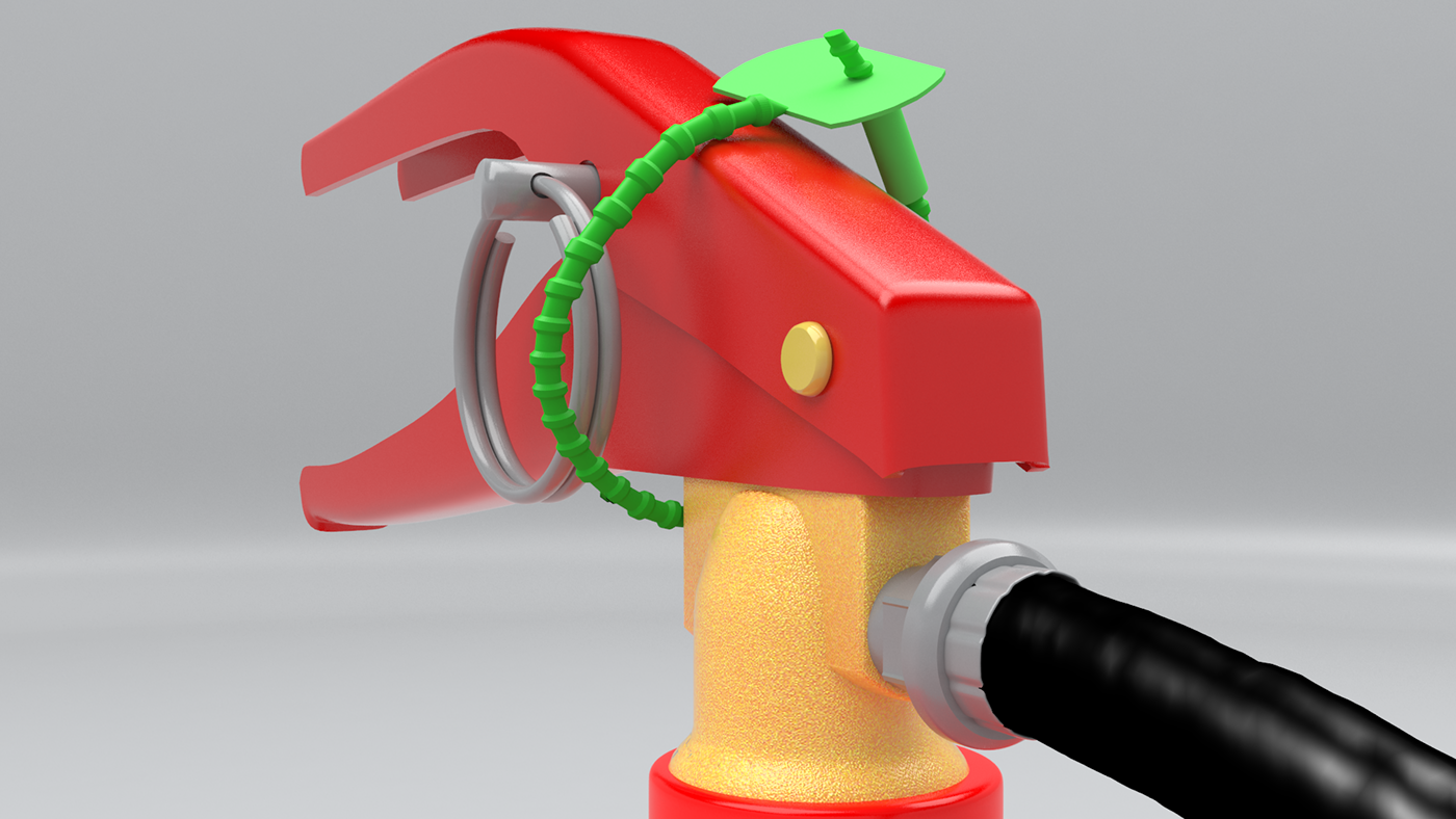 3D Fire Extinguisher 3d modeling texturing vray