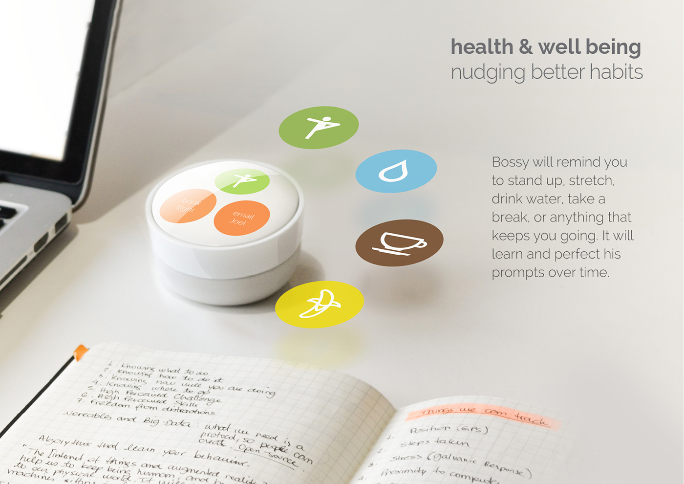 ux interaction Work  balance clock time Health Well-being touch Office