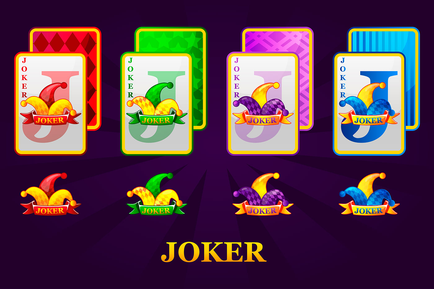 Poker casino Playing Cards suit joker KIND jack queen clubs diamonds