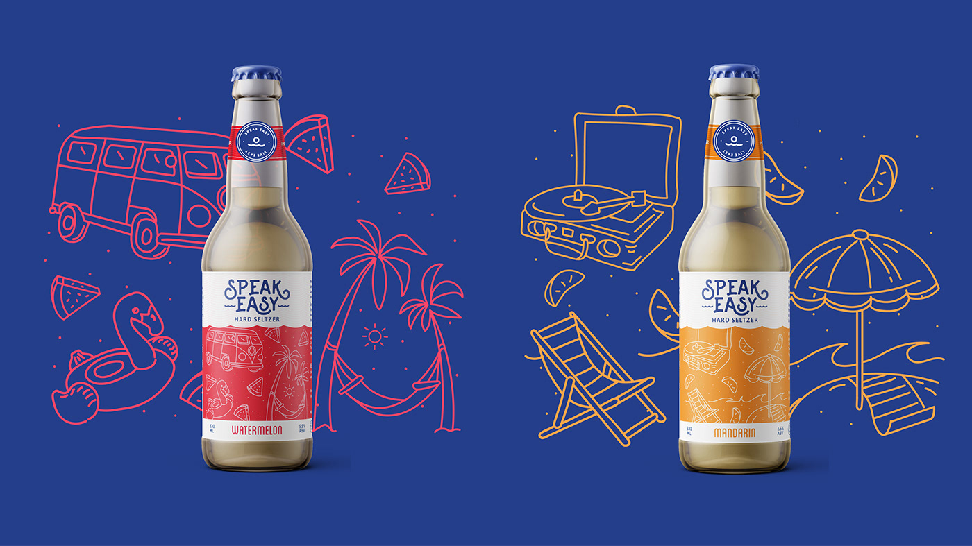 Adobe Portfolio alcohol bottle branding  Can Design ILLUSTRATION  Label logo Packaging packaging design
