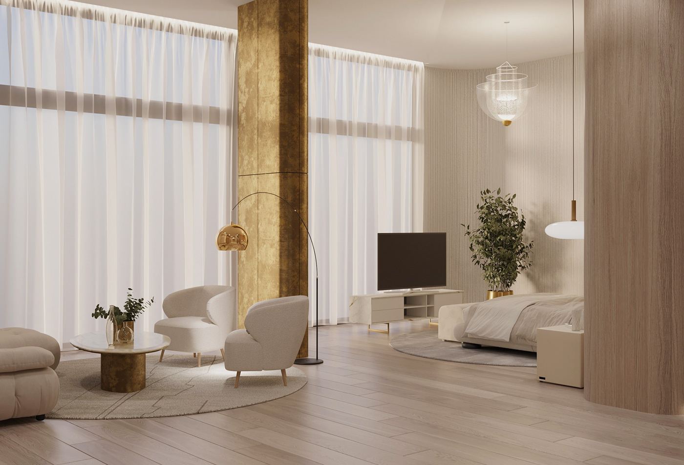 Interior visualization Luxury Design modern 3ds max interior design  architecture 3D corona Render