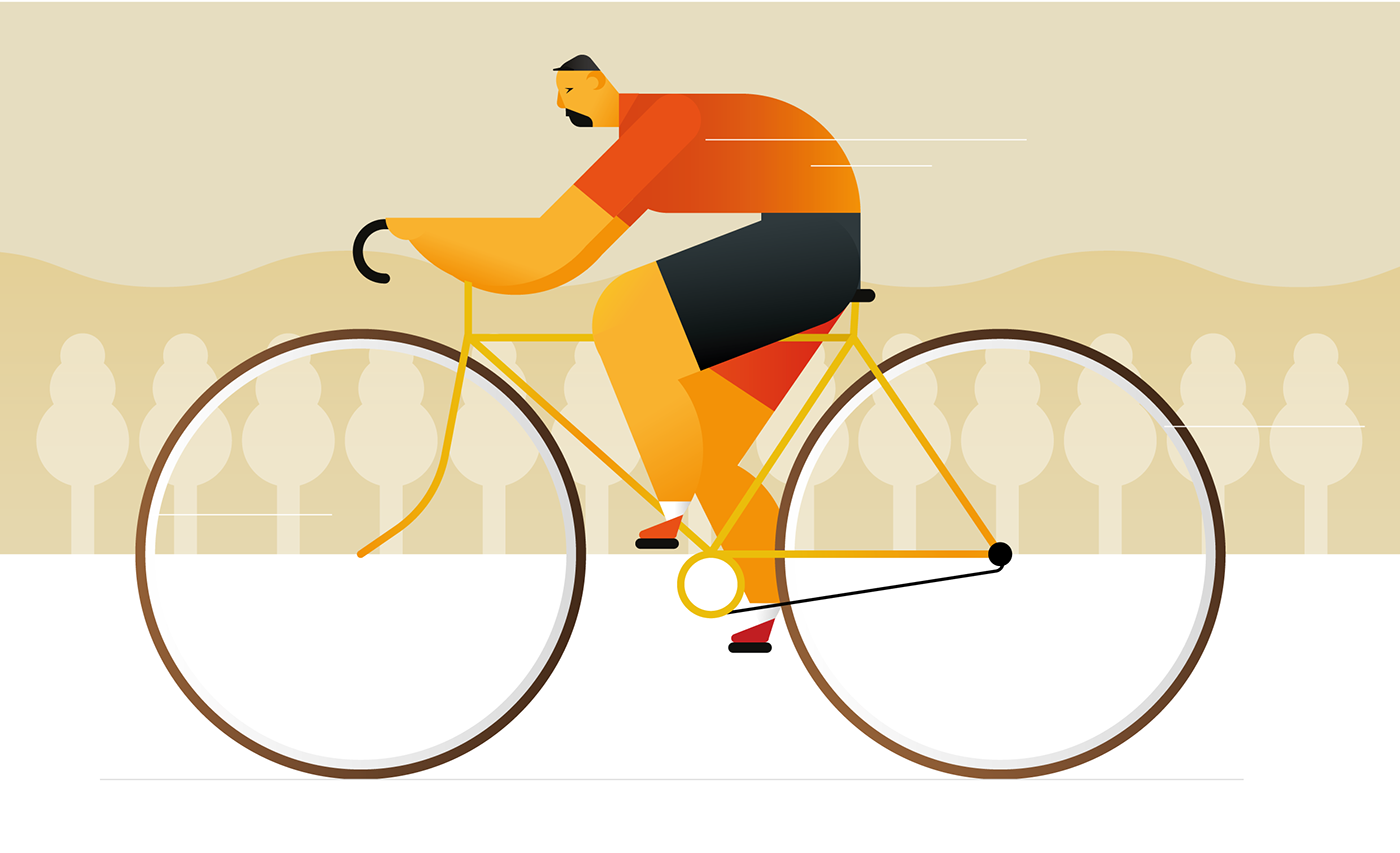 Tour de France le tour Cycling bikes cyclist france Racing map vector route riding sport editorial magazine