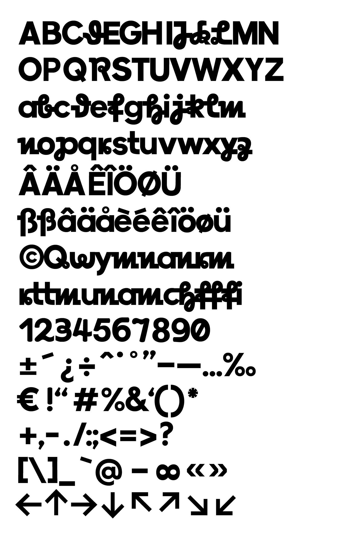 typografie Grafikdesign schrift Breizeit branding  pbsa Kommunikationsdesign glyphs typedesign specimen