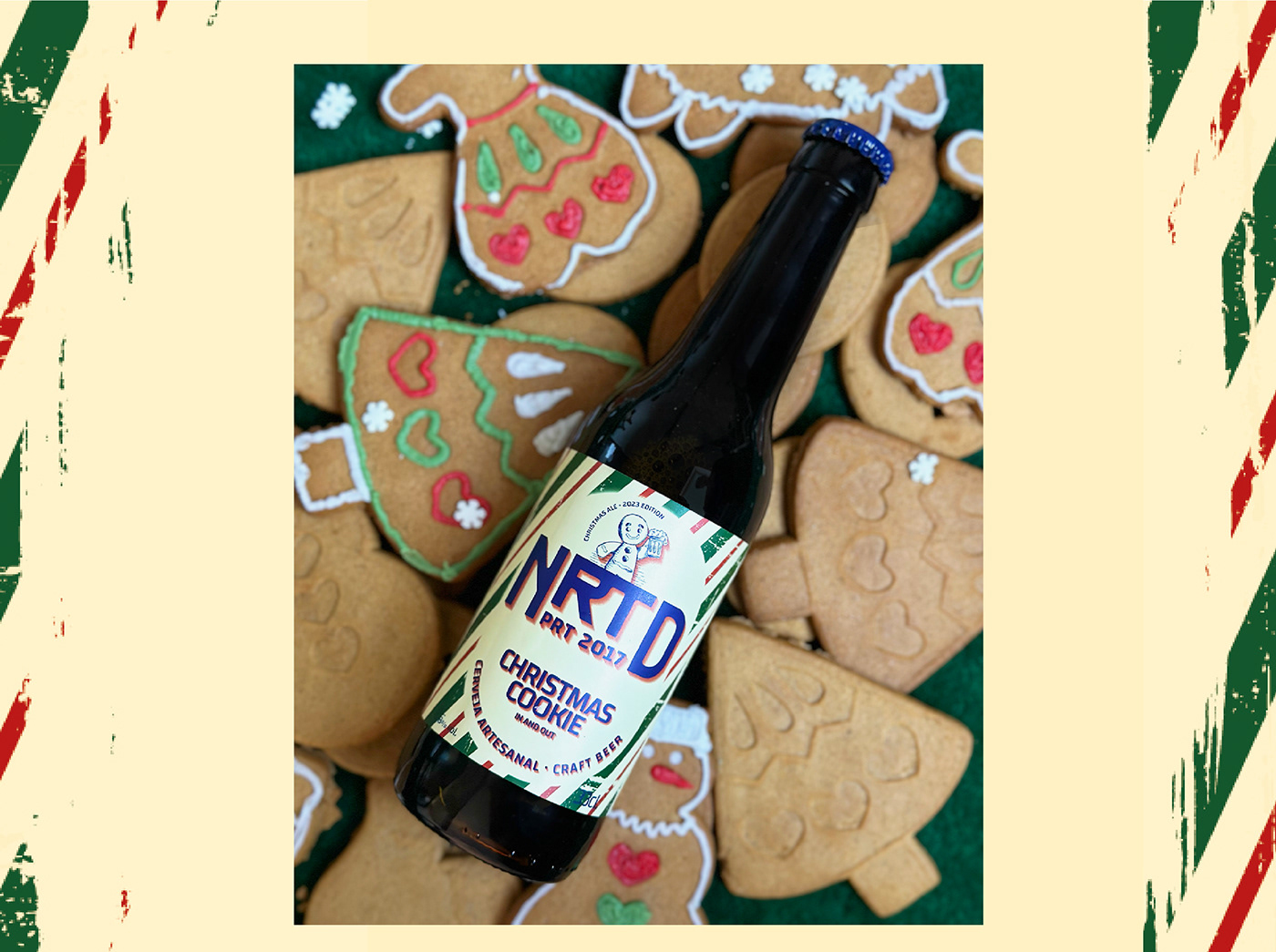 label design beer label graphic design  visual identity ILLUSTRATION  christmas design xmas cookie beer Beer Packaging