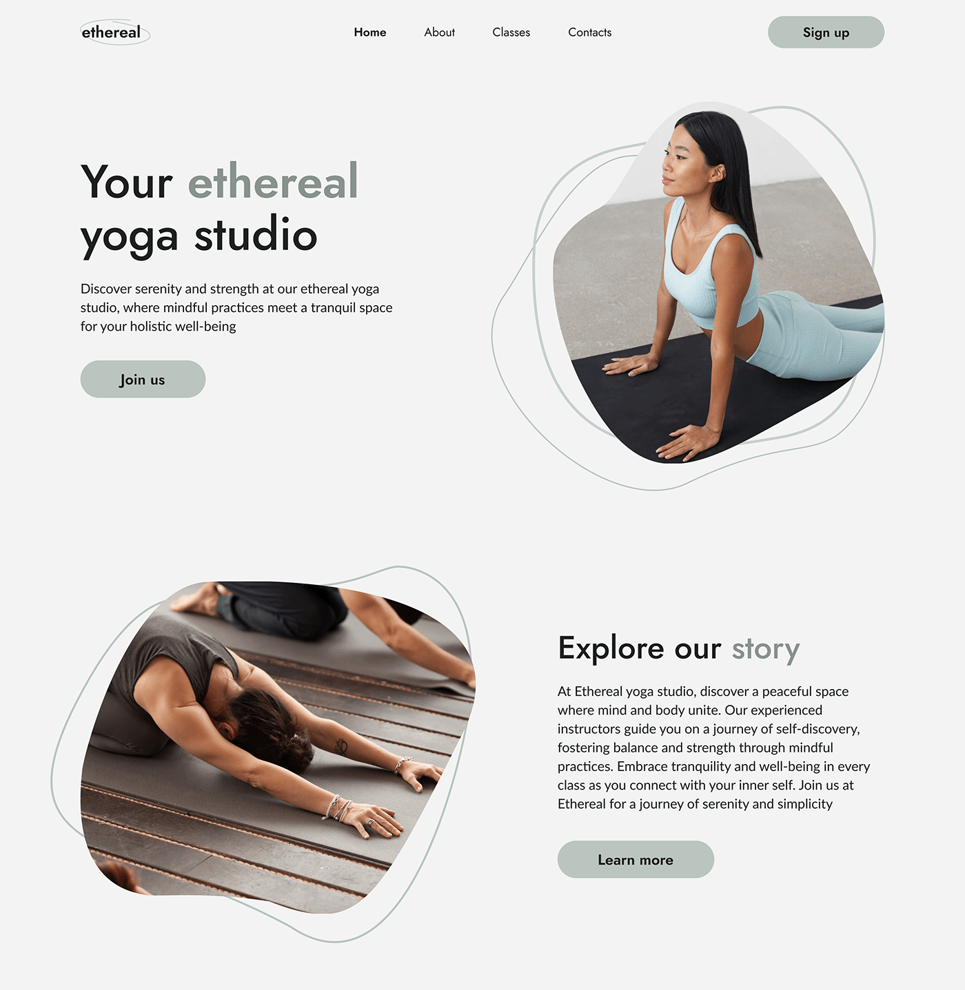 design UI/UX ui design landing page Yoga yoga studio redesign Web Design  Figma ux
