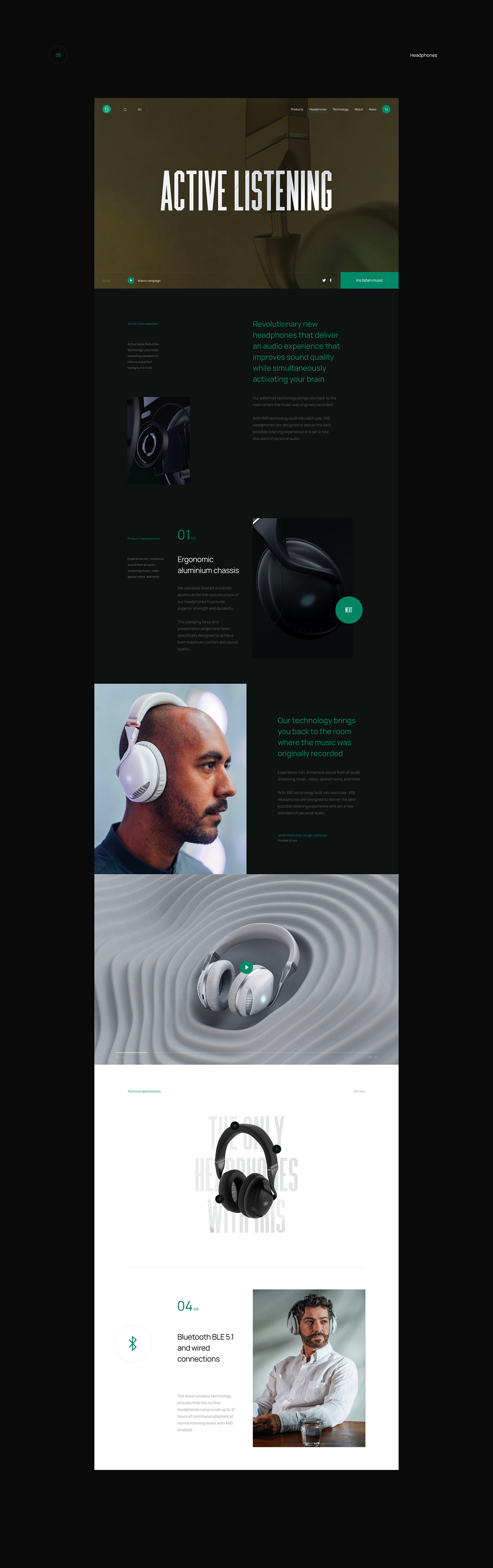 animation  headphone interaction UI ux Interface Webdesign Website Ecommerce interactive