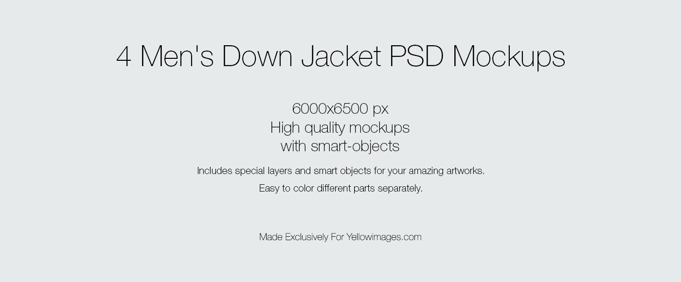 Active apparel outfit jacket Mockup psd yellowimages down jacket sport