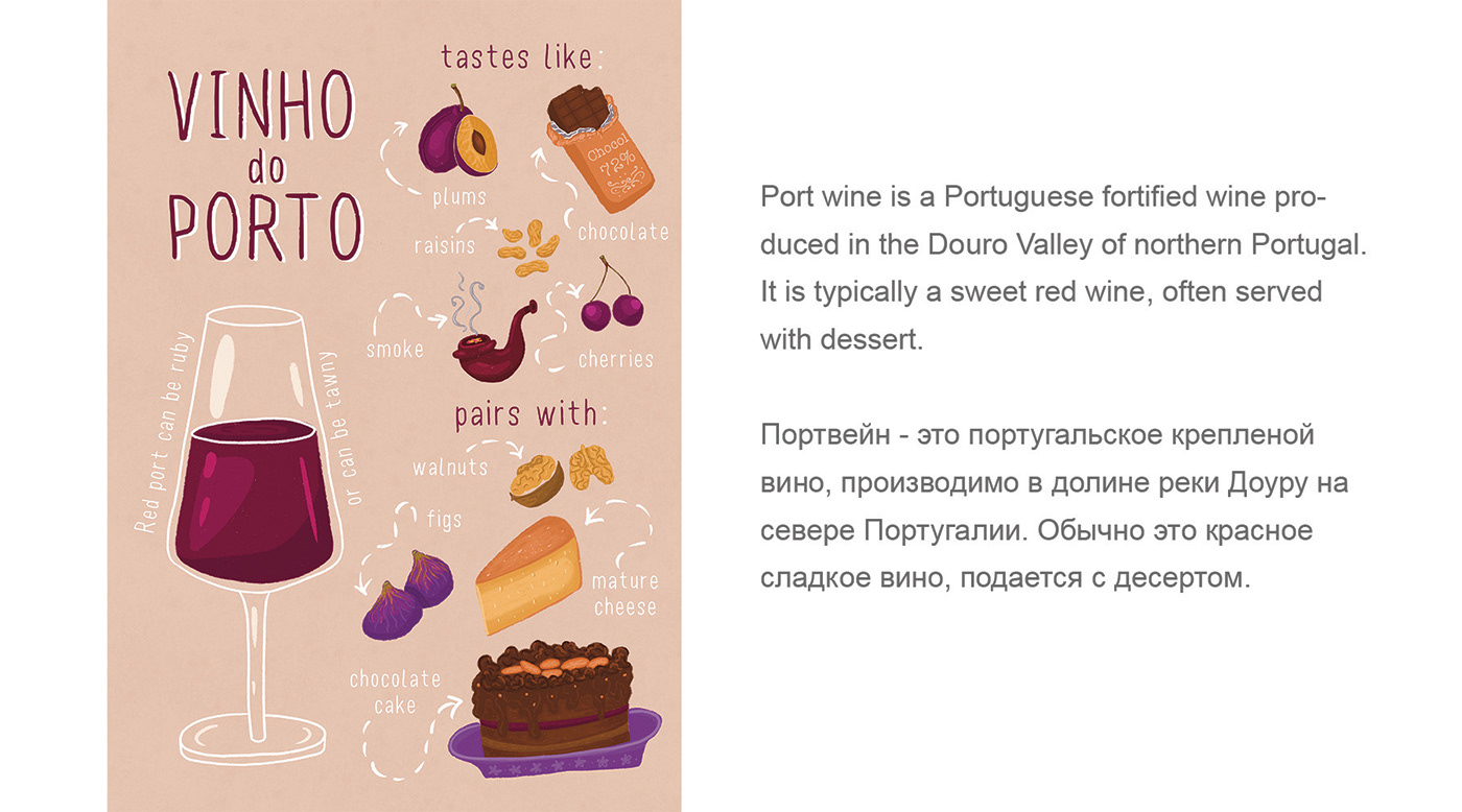 Illustration about best food pairing with red Port wine