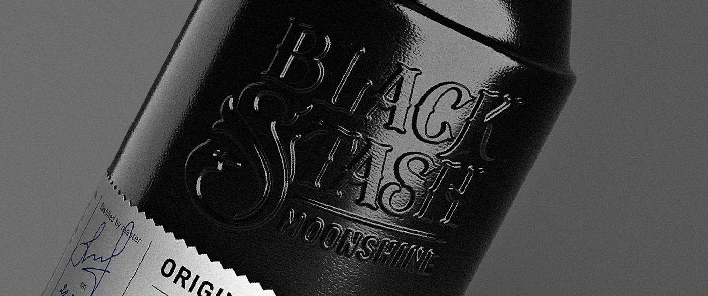 Whiskey black bottle glass Moonshine Packaging spirit vintage prohibition beverages premium