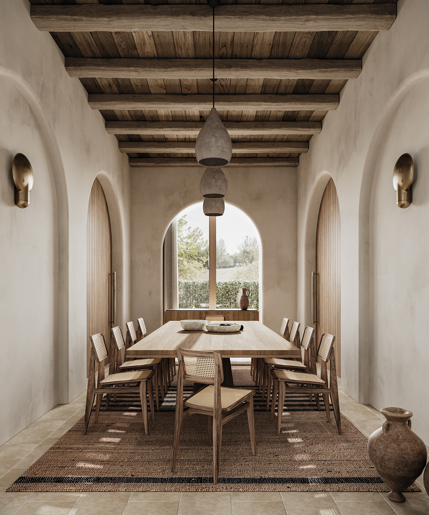 3ds max corona render  interior design  Render design Villa Wabi Sabi interiors architecture visualization