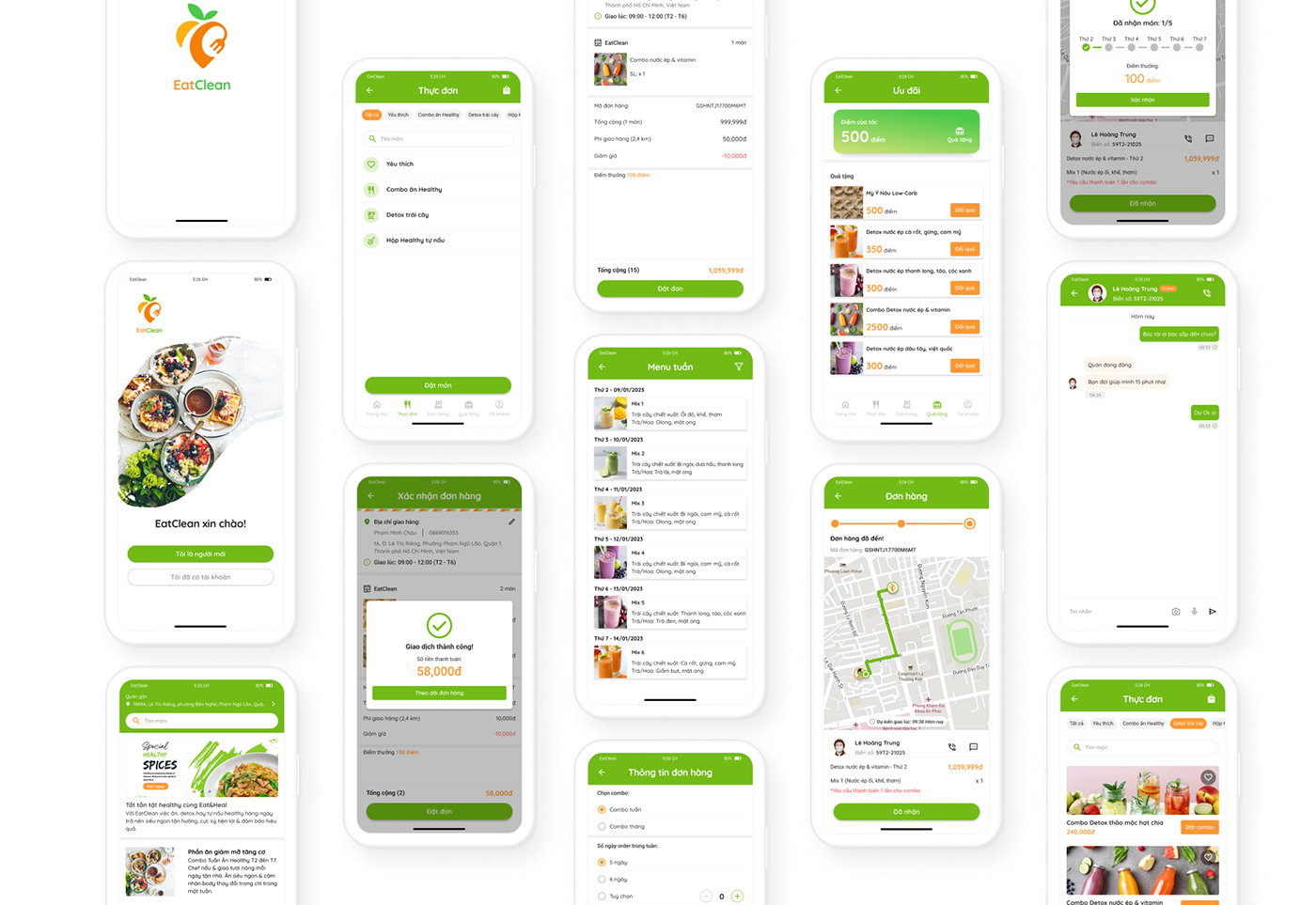 Eatclean Figma food delivery app Mobile app UI Mobile App UI UX APP UI UX design UI/UX user interface Web Design 
