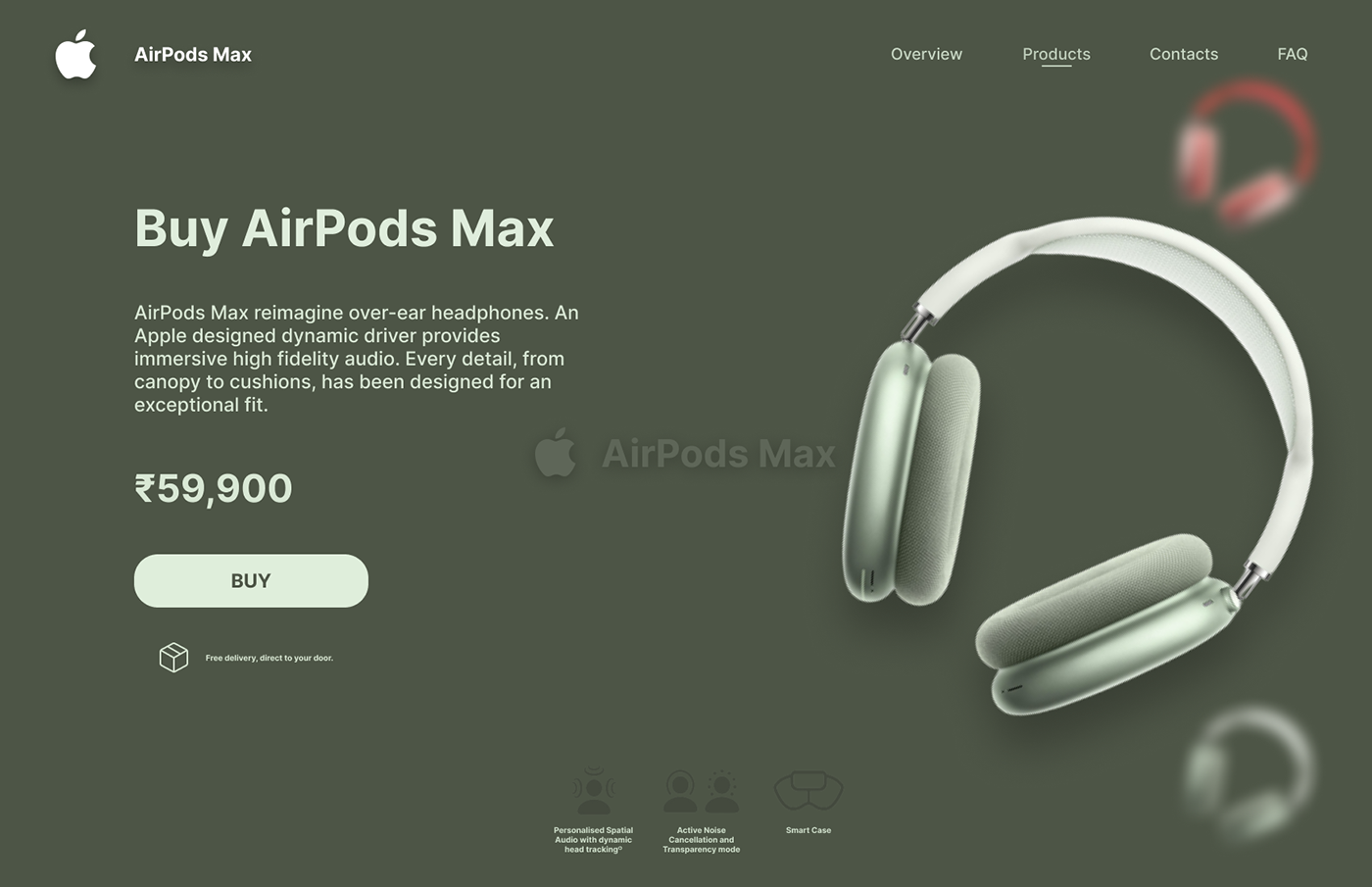 airpods MAX UI ux user experience landing page AirPods Max apple