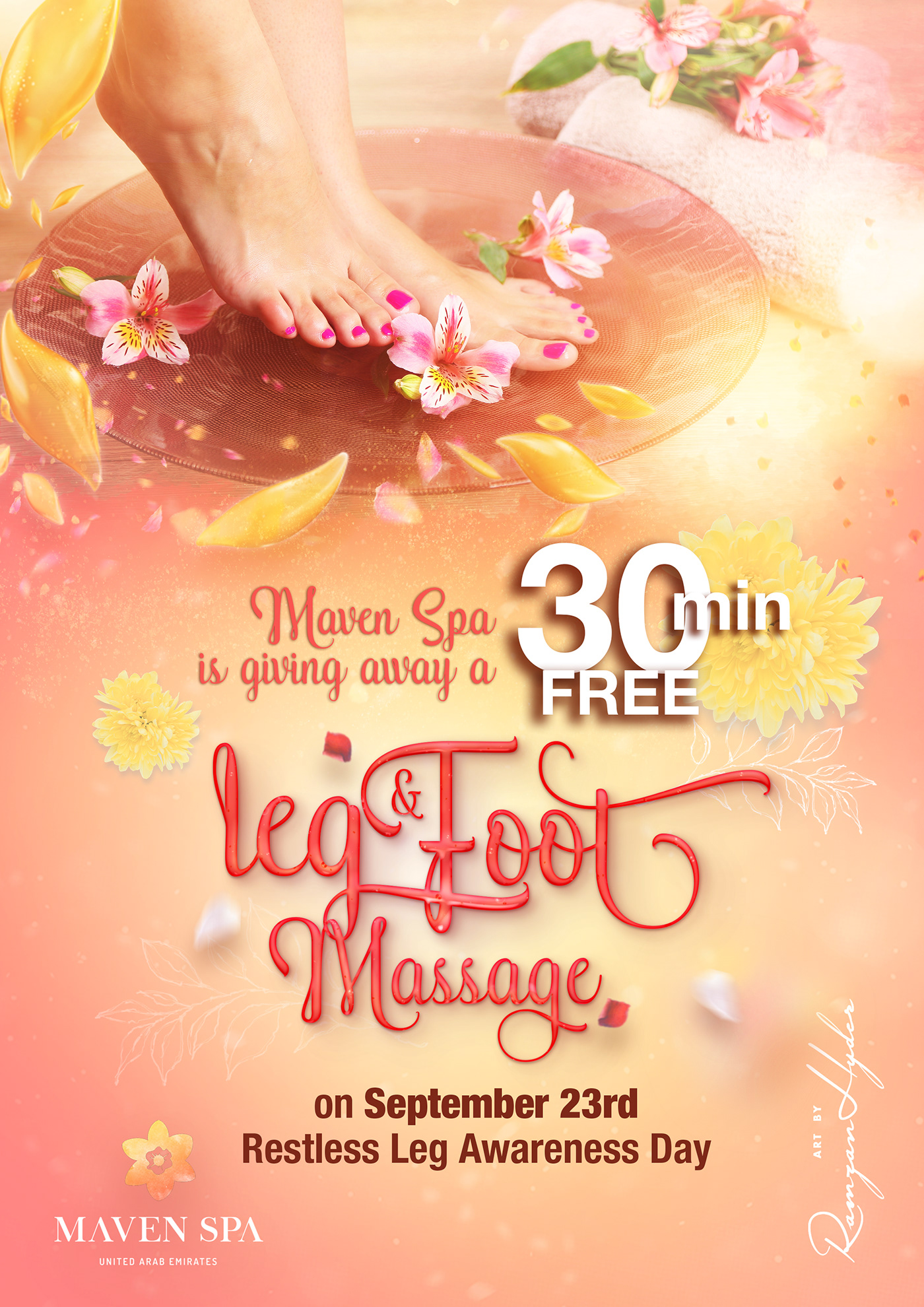 poster flyer social media print Spa massage design graphic